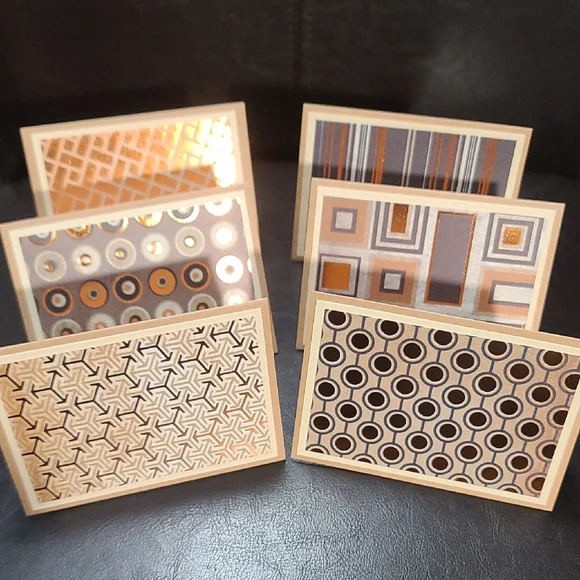 Bronzed Metallic & Brown 24 Note Cards for Personalized Thank You cards NWT - Picture 8 of 8